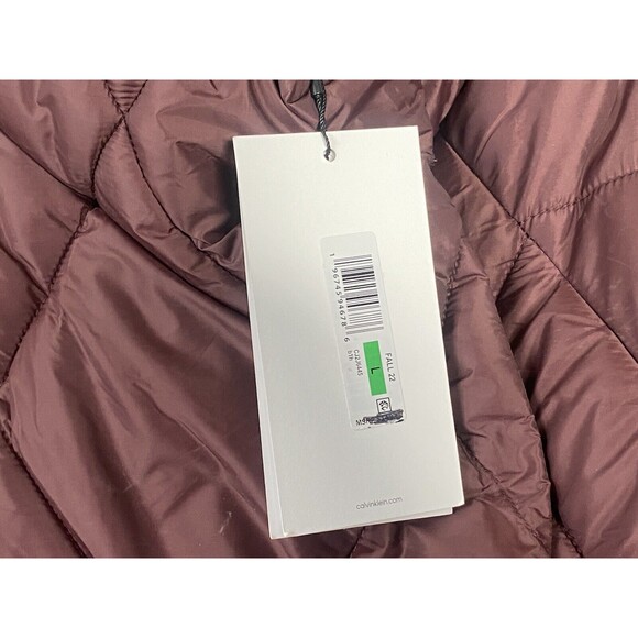 Calvin Klein Jeans Womens Zip-Front Puff Jacket Bitter Chocolate L - Picture 6 of 11